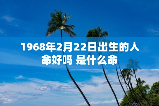 1968年2月22日出生的人命好吗 是什么命