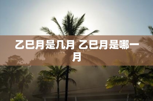 乙巳月是几月 乙巳月是哪一月