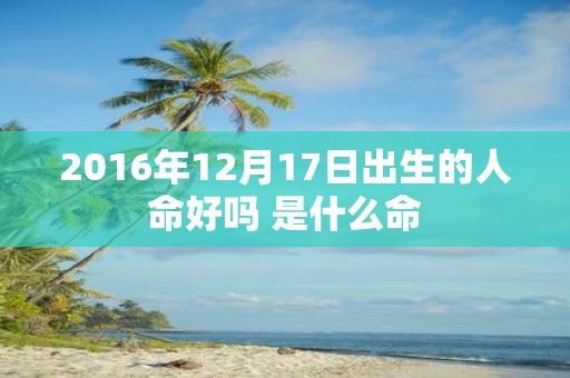 2016年12月17日出生的人命好吗 是什么命