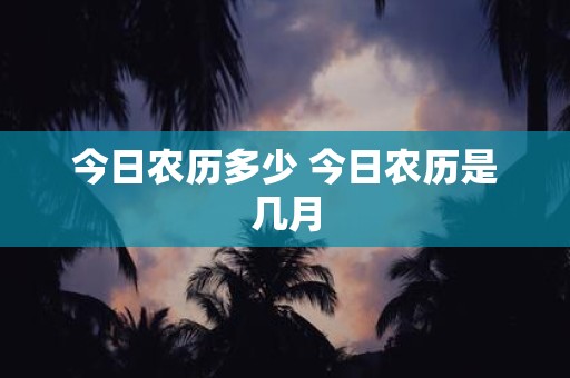 今日农历多少 今日农历是几月