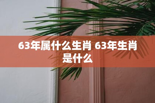 63年属什么生肖 63年生肖是什么