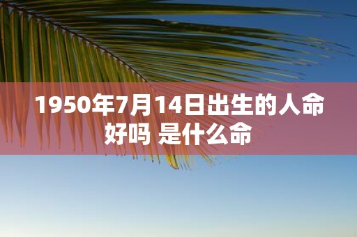 1950年7月14日出生的人命好吗 是什么命