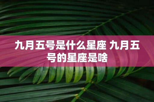 九月五号是什么星座 九月五号的星座是啥
