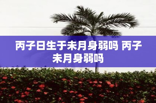 丙子日生于未月身弱吗 丙子未月身弱吗