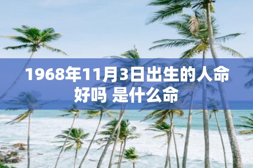 1968年11月3日出生的人命好吗 是什么命