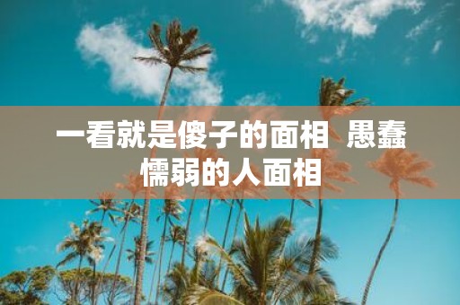 一看就是傻子的面相 愚蠢懦弱的人面相