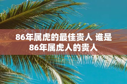 86年属虎的最佳贵人 谁是86年属虎人的贵人
