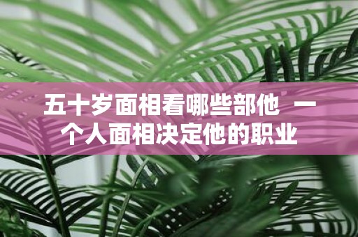 五十岁面相看哪些部他 一个人面相决定他的职业