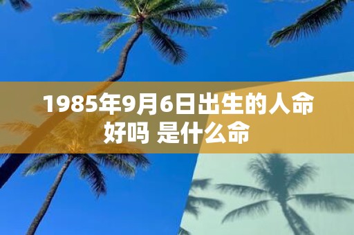1985年9月6日出生的人命好吗 是什么命