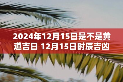 2025年12月15日是不是黄道吉日 12月15日时辰吉凶