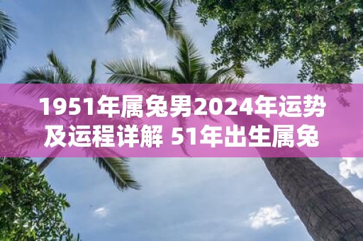 1951年属兔男2025年运势及运程详解 51年出生属兔人2025全年每月运势男性