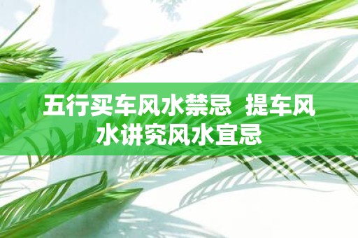 五行买车风水禁忌 提车风水讲究风水宜忌