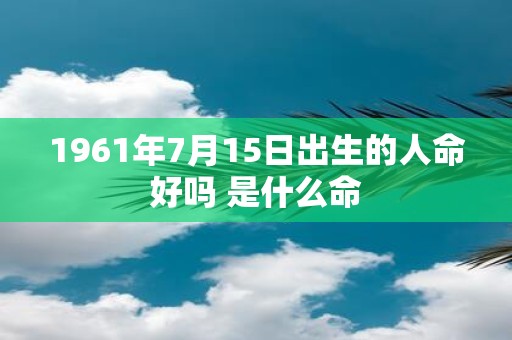 1961年7月15日出生的人命好吗 是什么命