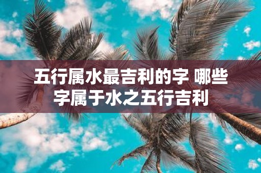 五行属水最吉利的字 哪些字属于水之五行吉利