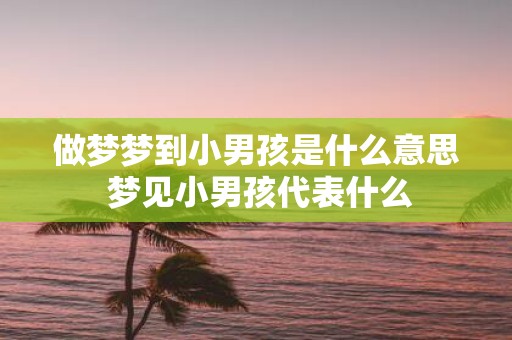做梦梦到小男孩是什么意思 梦见小男孩代表什么