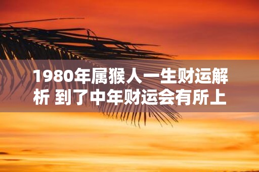1980年属猴人一生财运解析 到了中年财运会有所上升