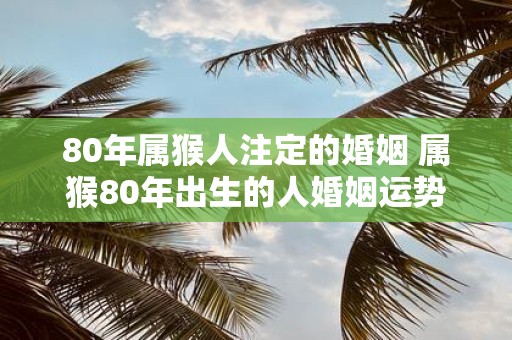 80年属猴人注定的婚姻 属猴80年出生的人婚姻运势如何