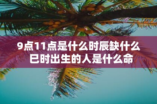9点11点是什么时辰缺什么 巳时出生的人是什么命