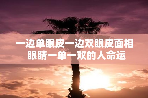一边单眼皮一边双眼皮面相 眼睛一单一双的人命运