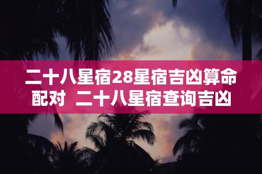 二十八星宿28星宿吉凶算命配对 二十八星宿查询吉凶