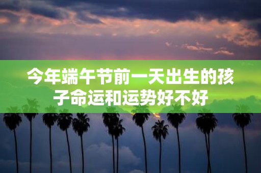 今年端午节前一天出生的孩子命运和运势好不好