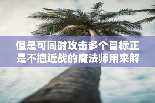 但是可同时攻击多个目标正是不擅近战的魔法师用来解围的法宝