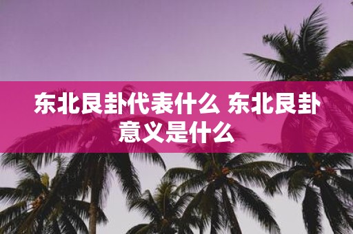 东北艮卦代表什么 东北艮卦意义是什么