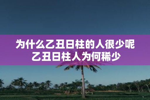 为什么乙丑日柱的人很少呢 乙丑日柱人为何稀少