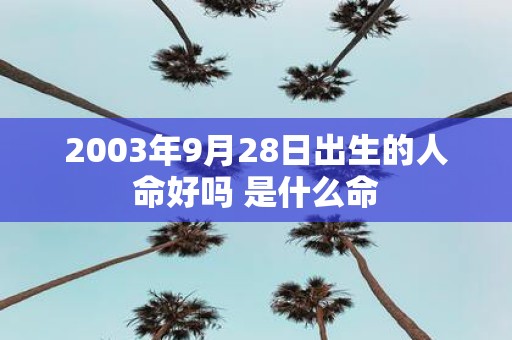 2003年9月28日出生的人命好吗 是什么命