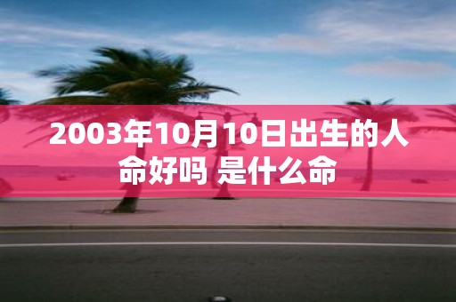 2003年10月10日出生的人命好吗 是什么命