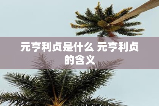 元亨利贞是什么 元亨利贞的含义