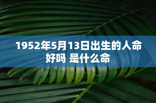 1952年5月13日出生的人命好吗 是什么命