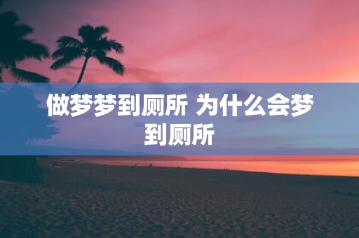 做梦梦到厕所 为什么会梦到厕所