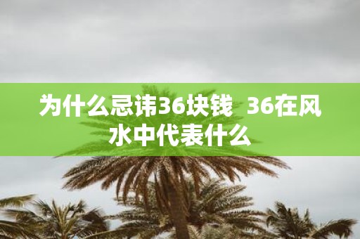 为什么忌讳36块钱 36在风水中代表什么