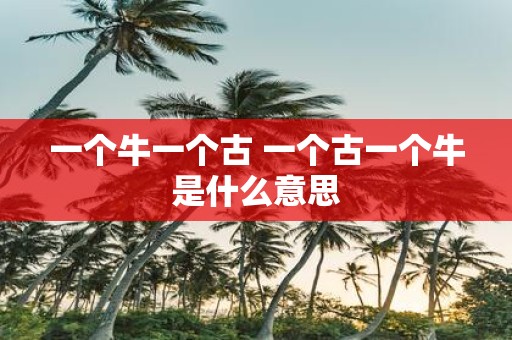 一个牛一个古 一个古一个牛是什么意思