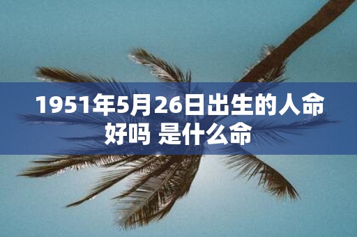 1951年5月26日出生的人命好吗 是什么命