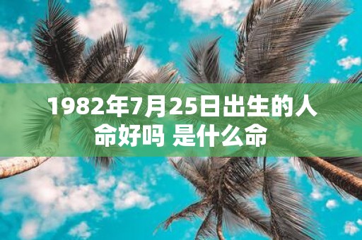1982年7月25日出生的人命好吗 是什么命