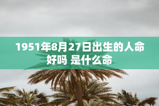 1951年8月27日出生的人命好吗 是什么命