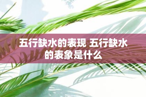 五行缺水的表现 五行缺水的表象是什么