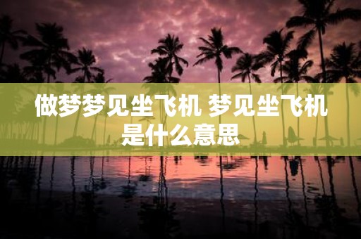 做梦梦见坐飞机 梦见坐飞机是什么意思