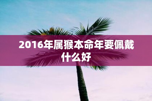 2016年属猴本命年要佩戴什么好