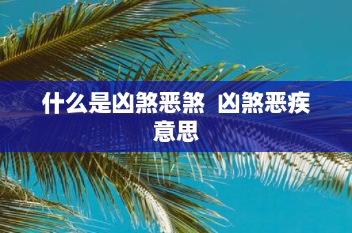 什么是凶煞恶煞 凶煞恶疾意思