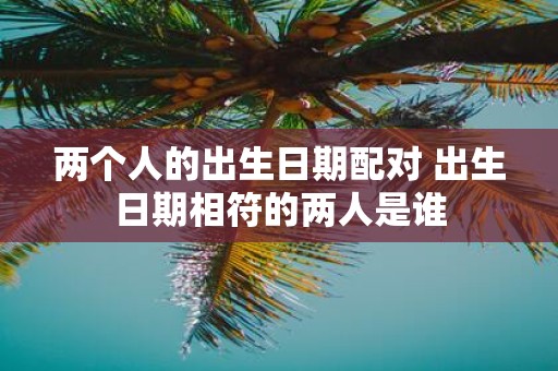 两个人的出生日期配对 出生日期相符的两人是谁