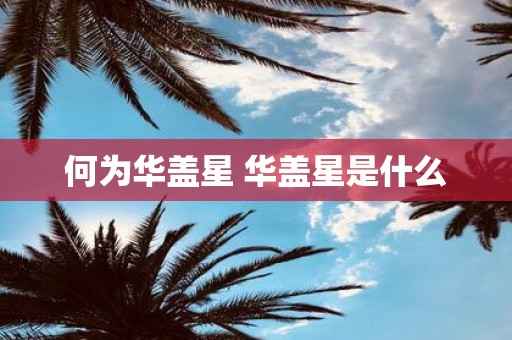 何为华盖星 华盖星是什么