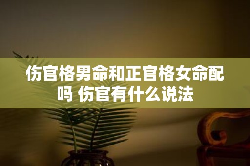 伤官格男命和正官格女命配吗 伤官有什么说法