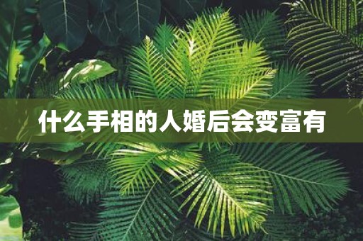 什么手相的人婚后会变富有
