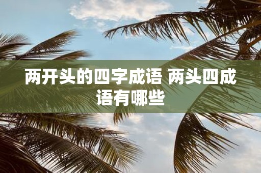 两开头的四字成语 两头四成语有哪些