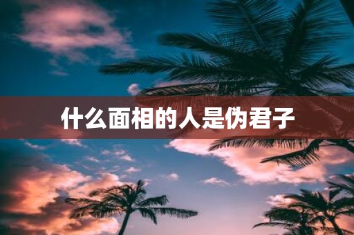 什么面相的人是伪君子