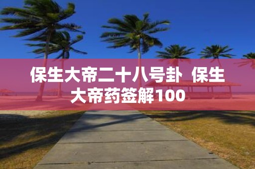 保生大帝二十八号卦 保生大帝药签解100