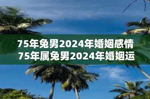 75年兔男2025年婚姻感情 75年属兔男2025年婚姻运势